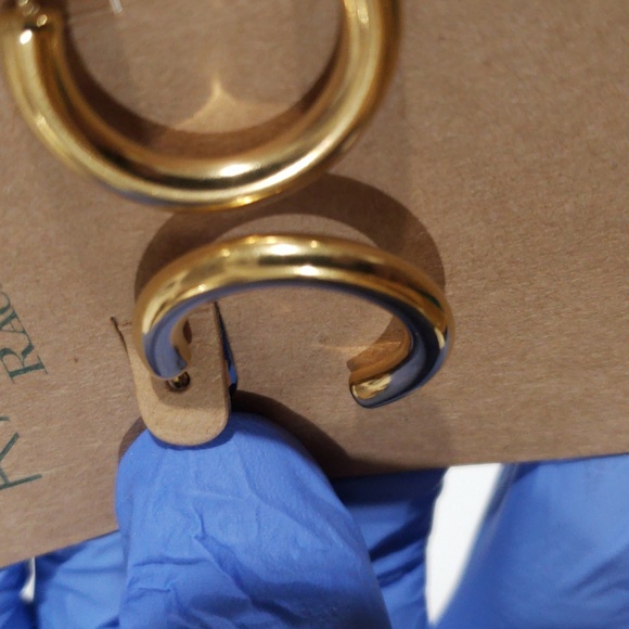 Gold-Tone Open Hoop Earrings –  Statement Jewelry for Women By Rachel Roy - 1" - Picture 8 of 9